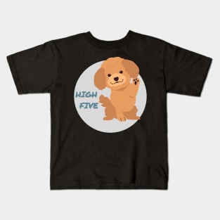 High Five Poodle Kids T-Shirt